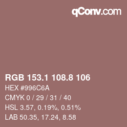 Color code: RGB 153.1 108.8 106 | qconv.com