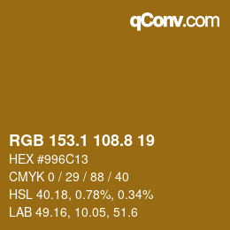 Color code: RGB 153.1 108.8 19 | qconv.com