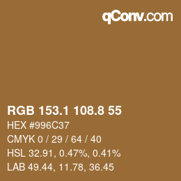 Color code: RGB 153.1 108.8 55 | qconv.com
