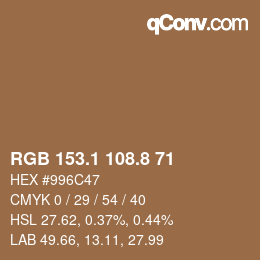 Color code: RGB 153.1 108.8 71 | qconv.com