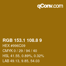 Color code: RGB 153.1 108.8 9 | qconv.com