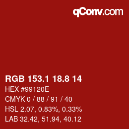 Farbcode: RGB 153.1 18.8 14 | qconv.com