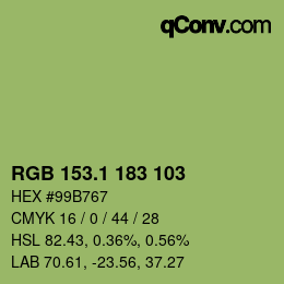 カラーコード: RGB 153.1 183 103 | qconv.com