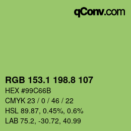 カラーコード: RGB 153.1 198.8 107 | qconv.com