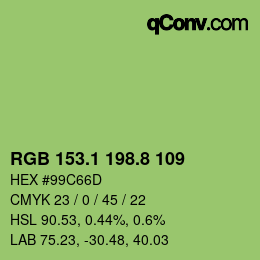 カラーコード: RGB 153.1 198.8 109 | qconv.com