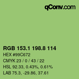 カラーコード: RGB 153.1 198.8 114 | qconv.com