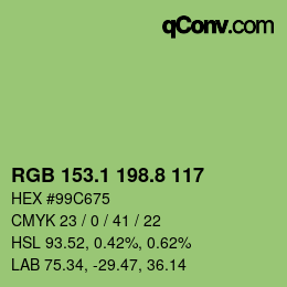カラーコード: RGB 153.1 198.8 117 | qconv.com