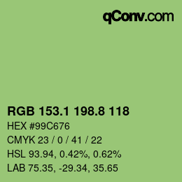 カラーコード: RGB 153.1 198.8 118 | qconv.com