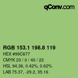 カラーコード: RGB 153.1 198.8 119 | qconv.com