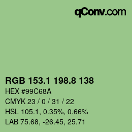 Color code: RGB 153.1 198.8 138 | qconv.com