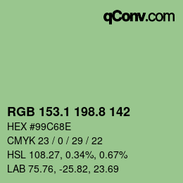 Farbcode: RGB 153.1 198.8 142 | qconv.com
