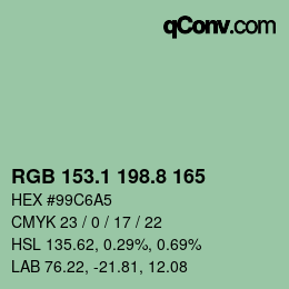 カラーコード: RGB 153.1 198.8 165 | qconv.com