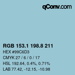 カラーコード: RGB 153.1 198.8 211 | qconv.com