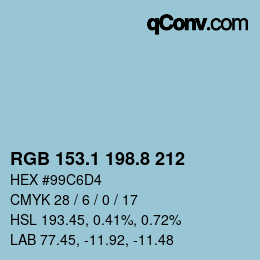 Color code: RGB 153.1 198.8 212 | qconv.com