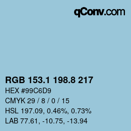 Farbcode: RGB 153.1 198.8 217 | qconv.com