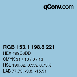 Color code: RGB 153.1 198.8 221 | qconv.com