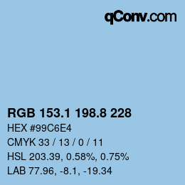 Color code: RGB 153.1 198.8 228 | qconv.com