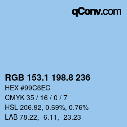Color code: RGB 153.1 198.8 236 | qconv.com