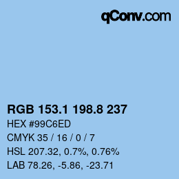 Farbcode: RGB 153.1 198.8 237 | qconv.com