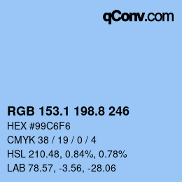 Color code: RGB 153.1 198.8 246 | qconv.com