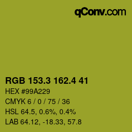 カラーコード: RGB 153.3 162.4 41 | qconv.com
