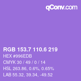 カラーコード: RGB 153.7 110.6 219 | qconv.com