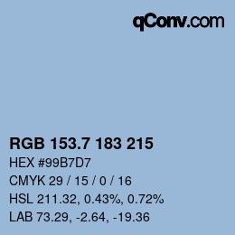 カラーコード: RGB 153.7 183 215 | qconv.com
