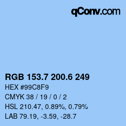 カラーコード: RGB 153.7 200.6 249 | qconv.com