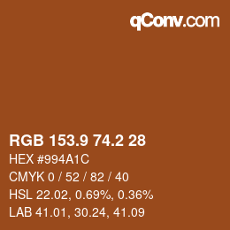 Color code: RGB 153.9 74.2 28 | qconv.com