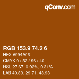 Farbcode: RGB 153.9 74.2 6 | qconv.com