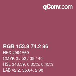 Color code: RGB 153.9 74.2 96 | qconv.com