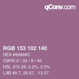 Farbcode: RGB 153 102 140 | qconv.com