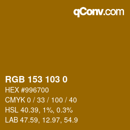 Color code: RGB 153 103 0 | qconv.com