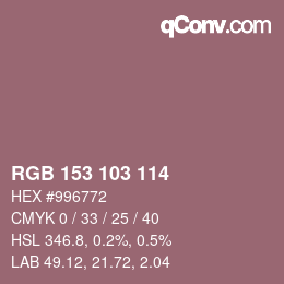 Color code: RGB 153 103 114 | qconv.com