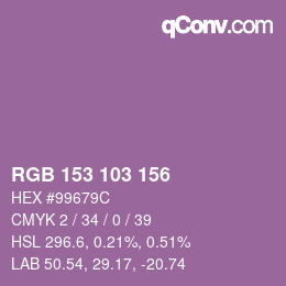 Color code: RGB 153 103 156 | qconv.com