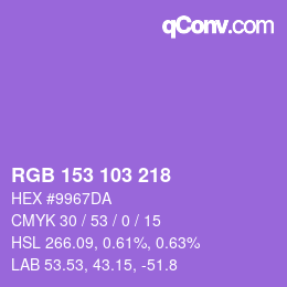カラーコード: RGB 153 103 218 | qconv.com