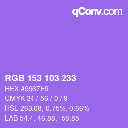 Color code: RGB 153 103 233 | qconv.com