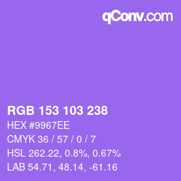 Color code: RGB 153 103 238 | qconv.com