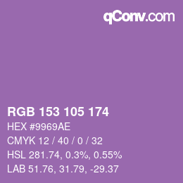 カラーコード: RGB 153 105 174 | qconv.com