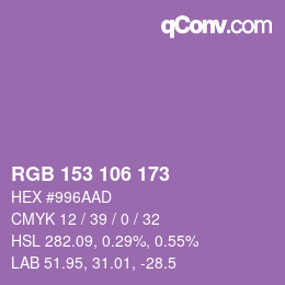 Farbcode: RGB 153 106 173 | qconv.com
