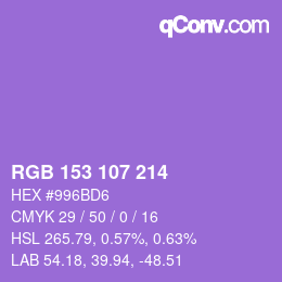Color code: RGB 153 107 214 | qconv.com