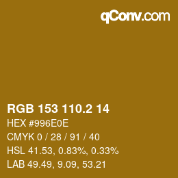 カラーコード: RGB 153 110.2 14 | qconv.com