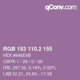 カラーコード: RGB 153 110.2 155 | qconv.com
