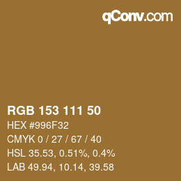 Color code: RGB 153 111 50 | qconv.com