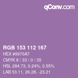 Color code: RGB 153 112 167 | qconv.com
