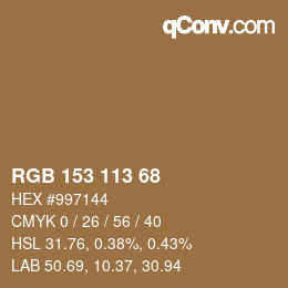 Color code: RGB 153 113 68 | qconv.com
