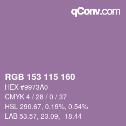 Color code: RGB 153 115 160 | qconv.com