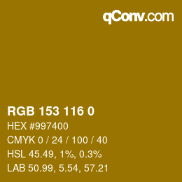 Color code: RGB 153 116 0 | qconv.com