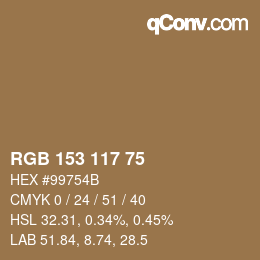 Farbcode: RGB 153 117 75 | qconv.com