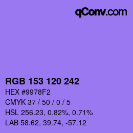 Farbcode: RGB 153 120 242 | qconv.com